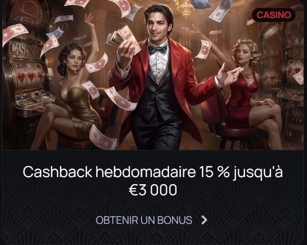 Casinova Casino cashback hebdomadaire