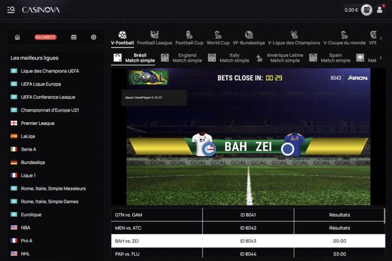 Casinova Casino Football