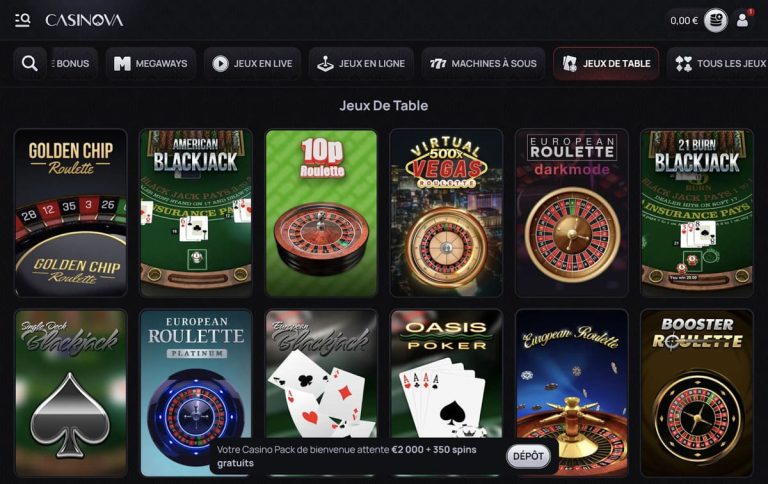 Casinova Casino jeux table