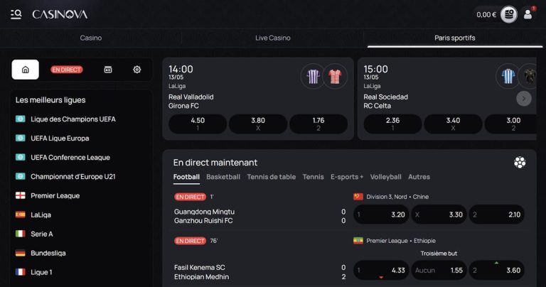 Casinova Casino paris sportifs